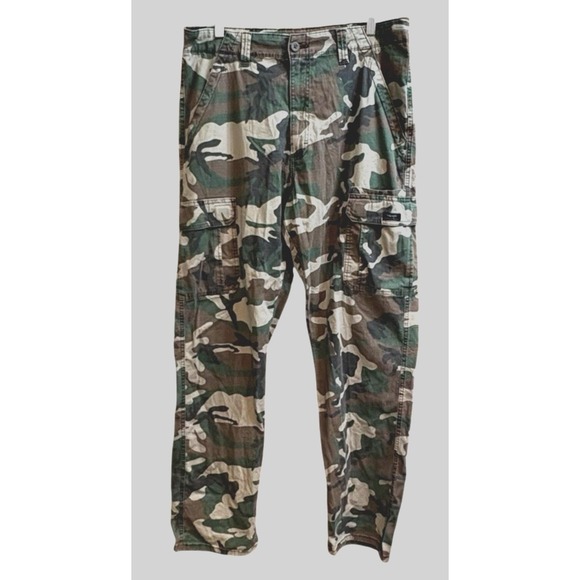 Wrangler Other - Wrangler Pants Cargo Ripstop Mens 34x32 Camoflauge Green Outdoor Utility Pockets